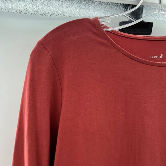 J.Jill Casual Top Women's Size Small Rosewood Long Sleeve Shirttail Tee - Picture 5 of 8